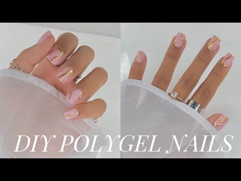 DIY SHORT POLYGEL NAILS | NAIL TUTORIALS FOR BEGINNERS | ABSTRACT DESIGN | #STORYTIME #POLYGEL