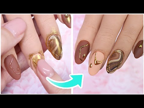 New Nail Art 2023 ✨ Gorgeous Dripping 24 Karat Gold Nail Design