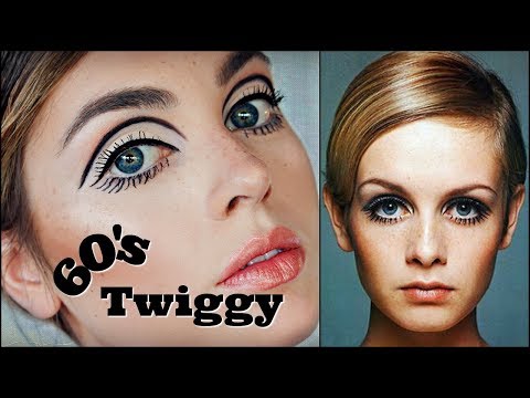 Twiggy 60s Makeup Tutorial | MOD Graphic Liner &amp; Eyelashes | 1960s Transformation