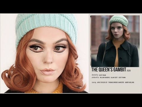 Beth Harmon &quot;THE QUEEN&#039;S GAMBIT&quot; tutorial! &#039;60s MOD makeup👀