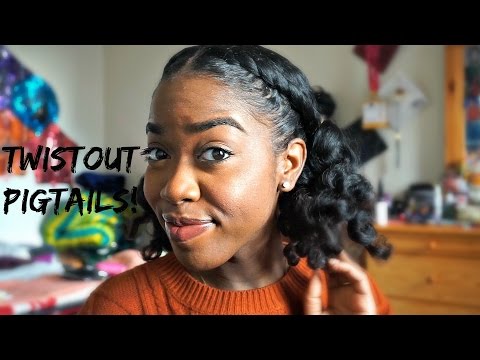 Natural Hair - Twistout Pigtails!