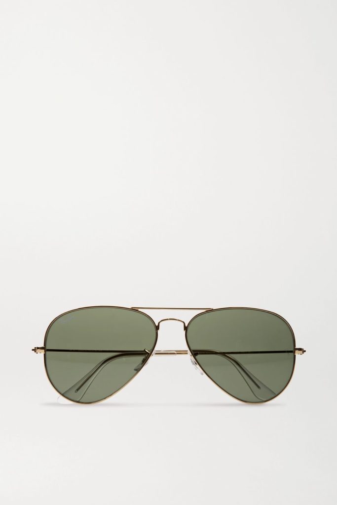 Ray-Ban green lens aviators