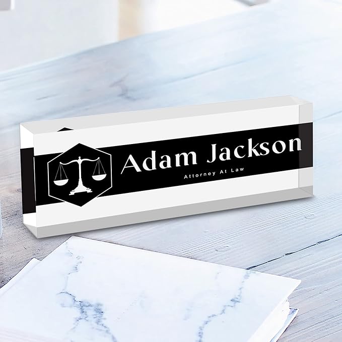 Customized desk name plate from amazon - gifts for law school graduation