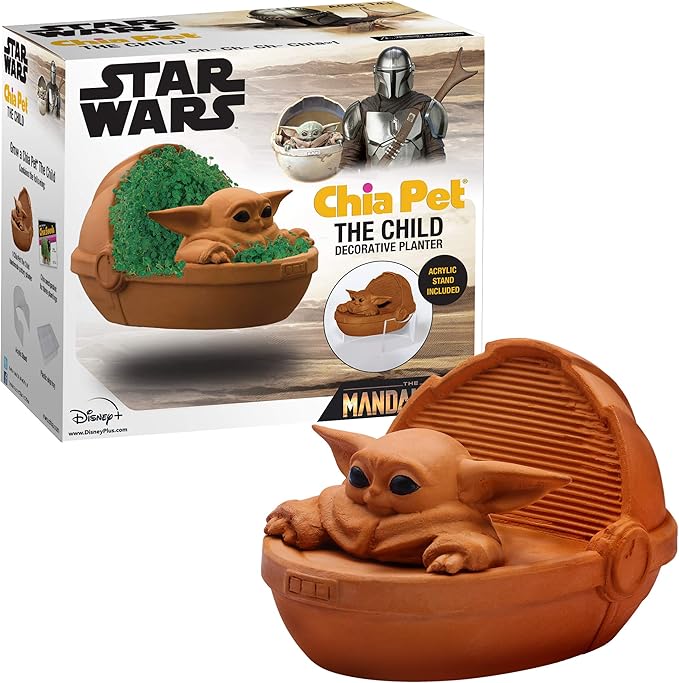 Amazon Exclusive Star Wars The Child Chia Pet Floating Edition with Stand, “aka Baby Yoda” with Seed Packet, Decorative Pottery Planter, Easy to Do and Fun to Grow