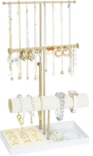 Gold Jewelry Organizer Stand