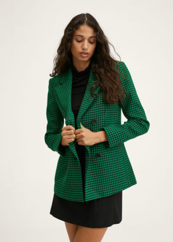 Green Houndstooth Blazer