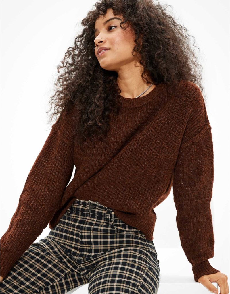 American Eagle Pullover Sweater in dark brown