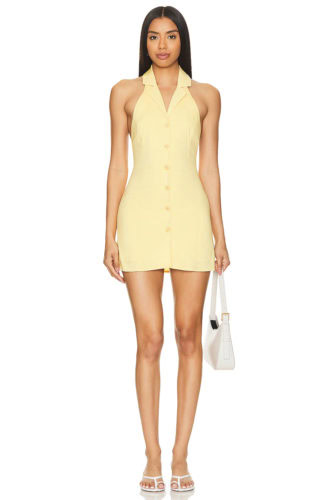 Yellow Revolve Button Down Dress