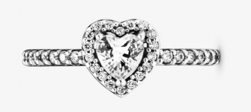 Valentines day gifts for her: Silver and CZ heart shaped ring from Pandora