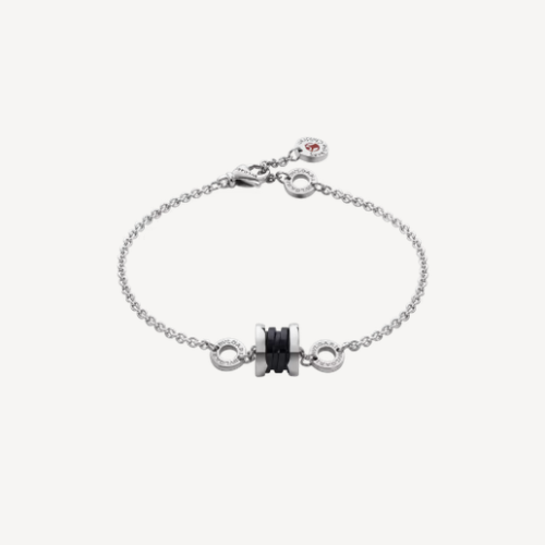 Bulgari Sterling Silver/Black Ceramic Save The Children Bracelet